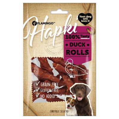 Flamingo Hundesnack Hapki Rolle mit Ente