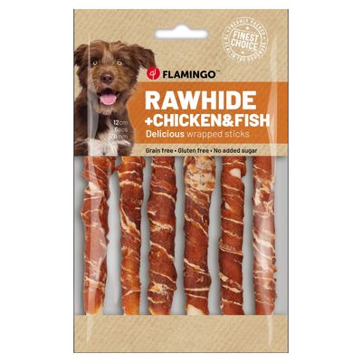 Flamingo Hundesnack R'Hide Stick mit Huhn & Kabeljau