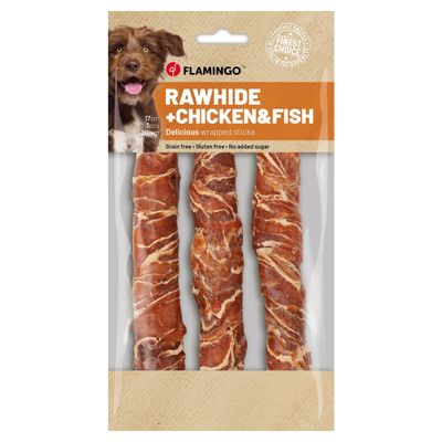 Flamingo Hundesnack R'Hide Stick mit Huhn & mit Kabeljau