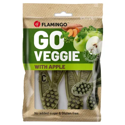 Flamingo Hundesnack Veggie Zahnbürste mit Apfel grün Flamingo Hundesnack Veggie Zahnbürste mit Apfel grün