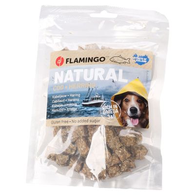 Flamingo Hundesnack Nature Kleine Blöcke mit Kabeljau & Hering