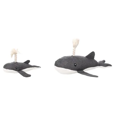 Flamingo Hundespielzeug Flipper Wal mit Seil grau Flamingo Hundespielzeug Flipper Wal mit Seil grau