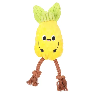 Flamingo Hundespielzeug Bubto Ananas mit Seil gelb Flamingo Hundespielzeug Bubto Ananas mit Seil gelb