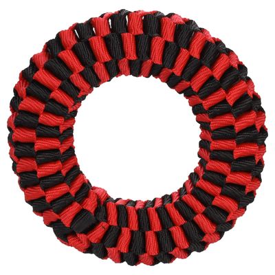 Flamingo Hundespielzeug Movas gewebter Ring rot/schwarz