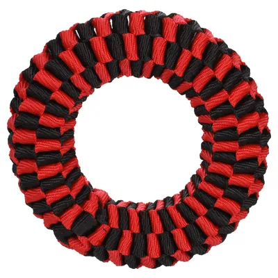 Flamingo Hundespielzeug Movas gewebter Ring rot/schwarz Flamingo Hundespielzeug Movas gewebter Ring rot/schwarz