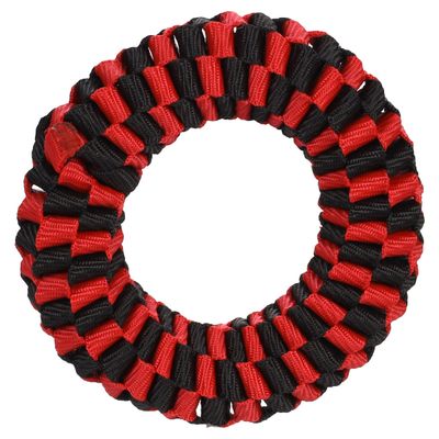 Flamingo Hundespielzeug Movas gewebter Ring rot/schwarz