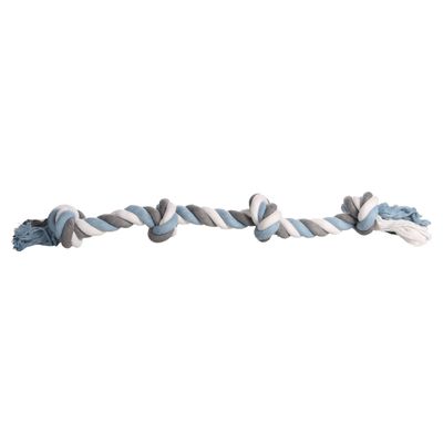 Flamingo Hundespielzeug Jim Schnur mit 4 Knoten blau