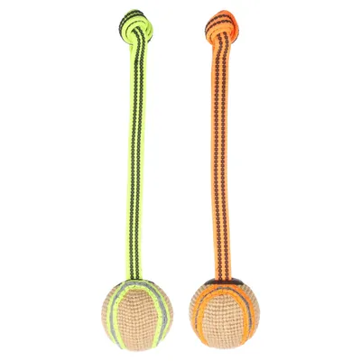 Flamingo Hundespielzeug Zerrseil Juru mit Ball neonfarben Flamingo Hundespielzeug Zerrseil Juru mit Ball neonfarben