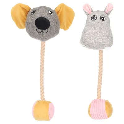 Flamingo Hundespielzeug Felsy Maus & Nilpferd mit Ball und Seil für Welpen Flamingo Hundespielzeug Felsy Maus & Nilpferd mit Ball und Seil für Welpen