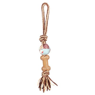 Flamingo Hundespielzeug Vinta Knoten mit Ball