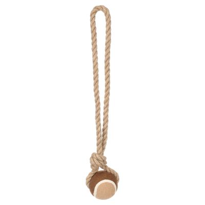 Flamingo Hundespielzeug Kush Zerrseil mit Ball braun