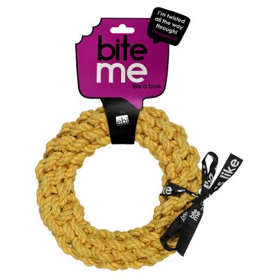 Europet Bernina Hundespielzeug geflochtener Ring „da-chain“ gelb