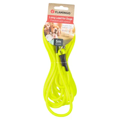 Flamingo Trainings- und Schleppleine Caspar Fluo gelb Flamingo Trainings- und Schleppleine Caspar Fluo gelb