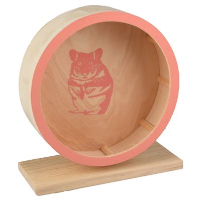 Flamingo Nagerspielzeug Laufrad aus Holz Danco lachsrosa