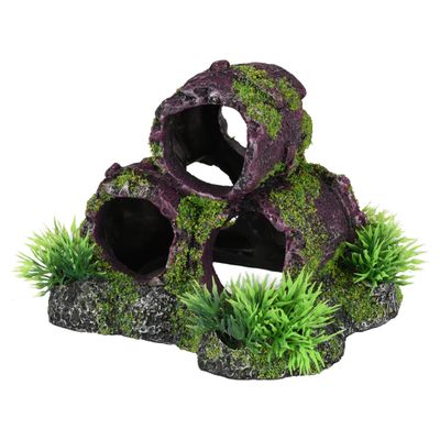 Flamingo Aquarium Dekoration Moza Abwasserrohr mit Gras
