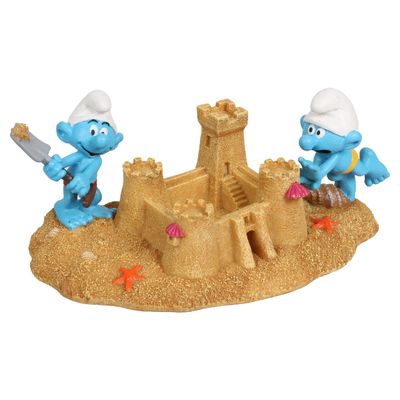 Aqua Della Aquariendekoration Schlümpfe Strand mit Sandburg