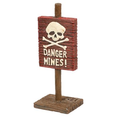 Aqua Della Aquarium Dekoration Warnschild "Minengefahr"