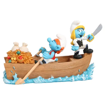 Aqua Della Aquariendekoration Schlümpfe Piraten auf dem Wasser Aqua Della Aquariendekoration Schlümpfe Piraten auf dem Wasser