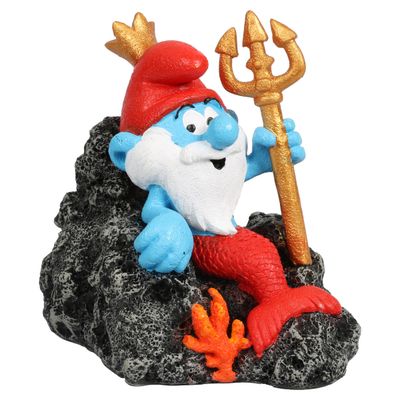 Aqua Della Aquariendekoration Schlümpfe Papaschlumpf als Neptun