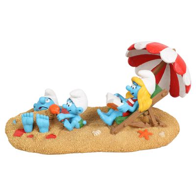 Aqua Della Aquariendekoration Schlümpfe Strand mit Schlumpfine &