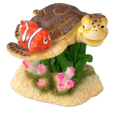 Aqua Della Aquariumdekoration Clownfisch mit Schildkröte Aqua Della Aquariumdekoration Clownfisch mit Schildkröte