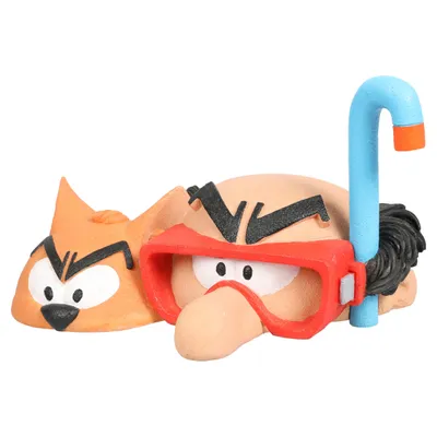 Aqua Della Aquariendekoration Schlümpfe Gargamel & Azrael schnorcheln Aqua Della Aquariendekoration Schlümpfe Gargamel & Azrael schnorcheln