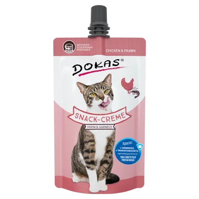 Dokas Snack-Creme Huhn & Garnele 90 g - 14 Stück / Sparpaket Dokas Snack-Creme Huhn & Garnele 90 g - 14 Stück / Sparpaket