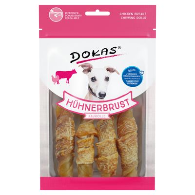 Dokas Hühnerbrust Kaurolle 90 g - 10 Stück - Sparpaket Dokas Hühnerbrust Kaurolle 90 g - 10 Stück - Sparpaket
