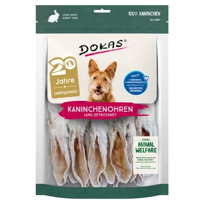 Dokas Kaninchenohren mit Fell getrocknet (lang) 180 g - 7 Stück - Sparpaket Dokas Kaninchenohren mit Fell getrocknet (lang) 180 g - 7 Stück - Sparpaket