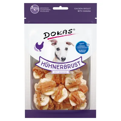 Dokas Hühnerbrust mit Banane 70 g - 8 Stück - Sparpaket Dokas Hühnerbrust mit Banane 70 g - 8 Stück - Sparpaket