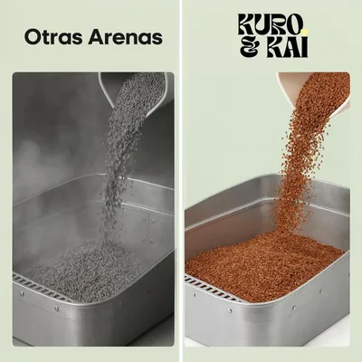 KURO & KAI Arena Aglomerante Natural de Hueso de Oliva para Gatos