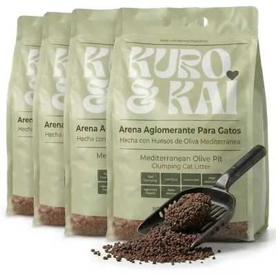 KURO & KAI Arena Aglomerante Natural de Hueso de Oliva para Gatos