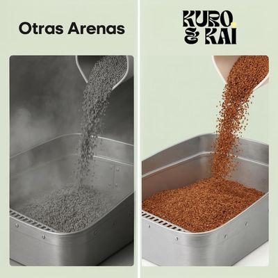 KURO & KAI Arena Aglomerante Natural de Hueso de Oliva para Gatos