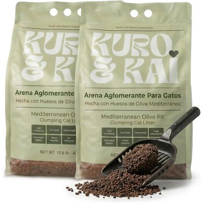 KURO & KAI Arena Aglomerante Natural de Hueso de Oliva para Gatos