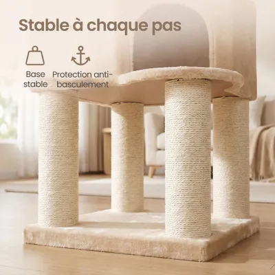FEANDREA Arbre à chat géant à plusieurs niveaux avec poteaux en sisal