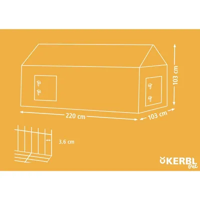 Kerbl Freilaufgehege (L x B x H 220 x 103 x 103 cm)