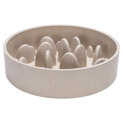 Designed by Lotte Antischling-Napf Pom beige aus Bambus für Katzen Designed by Lotte Antischling-Napf Pom beige aus Bambus für Katzen
