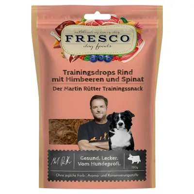 FRESCO Martin Rütter Trainingsdrops Rind mit Himbeeren und Spinat 150 g FRESCO Martin Rütter Trainingsdrops Rind mit Himbeeren und Spinat 150 g