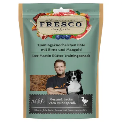 FRESCO Martin Rütter Trainingsknöchelchen Ente mit Birne und Mangold 150 g FRESCO Martin Rütter Trainingsknöchelchen Ente mit Birne und Mangold 150 g