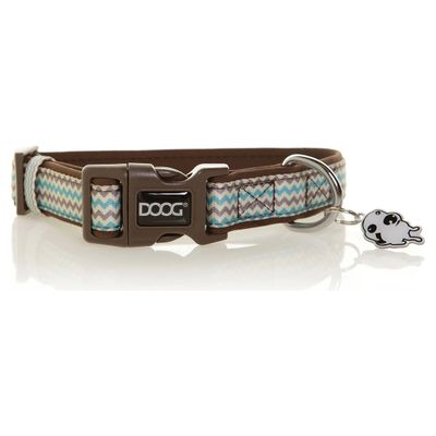 DOOG Halsband Benji braun/blau zigzag