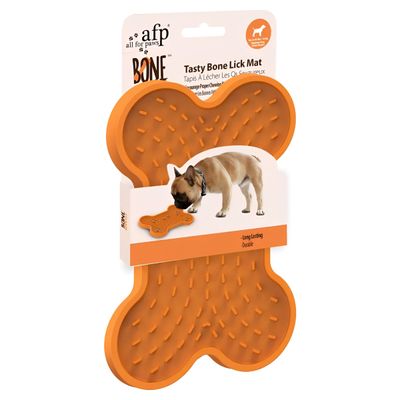 AFP Leckmatte Knochen/Tasty Bone Lick Mat orange