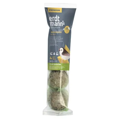 Erdtmanns 4 Meisenknödel PLUS KRÄUTER mit Netz 350 g Erdtmanns 4 Meisenknödel PLUS KRÄUTER mit Netz 350 g