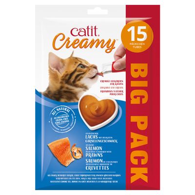 Catit Creamy Lachs & Garnelen Bigpack 15 x 10 g