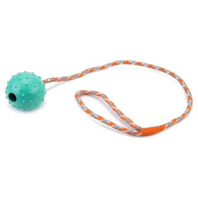 Beeztees Hundespielzeug Ball mit Glocke + Kordel massiv mint Beeztees Hundespielzeug Ball mit Glocke + Kordel massiv mint
