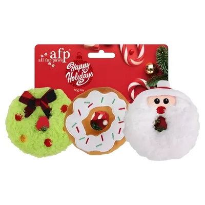 AFP Hundespielzeug Happy Holidays HoHoHo Donuts 3er Pack AFP Hundespielzeug Happy Holidays HoHoHo Donuts 3er Pack