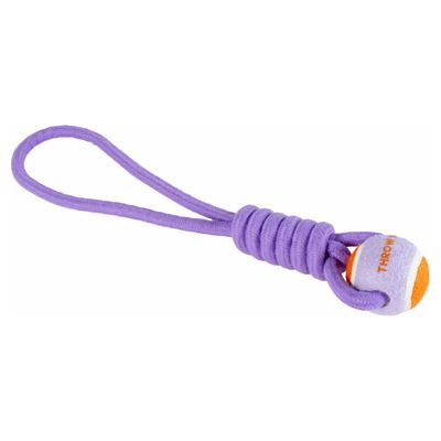 Coockoo Hundespielzeug Ball mit Seilschlaufe Throw Me lila/orange
