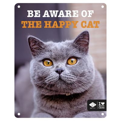 D&D Schild I Love Happy Cats „Be aware“