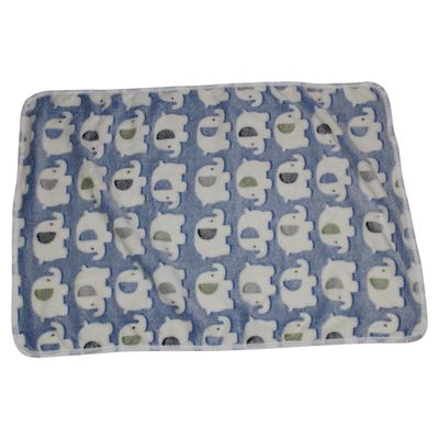 Pettimania Fleece Decke mit Elefanten-Motiv blau