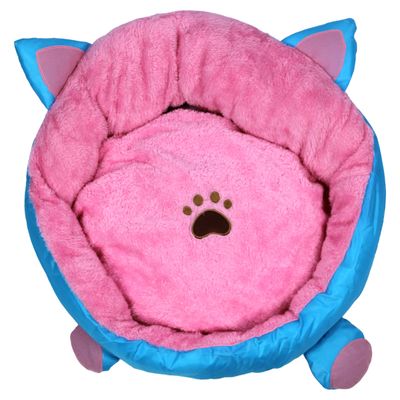 Pettimania Katzenbett mit Ohren rosa/blau
