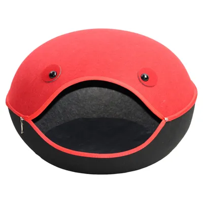 Pettimania Katzenhöhle Filz in Froschform schwarz/rot Pettimania Katzenhöhle Filz in Froschform schwarz/rot